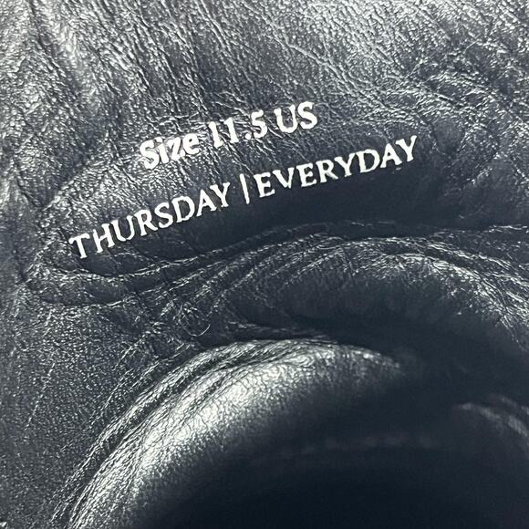 Thursday Captain Boots Mens Size 11.5 Brown Leather Cap Toe Lace Up Studded Sole - Picture 8 of 9